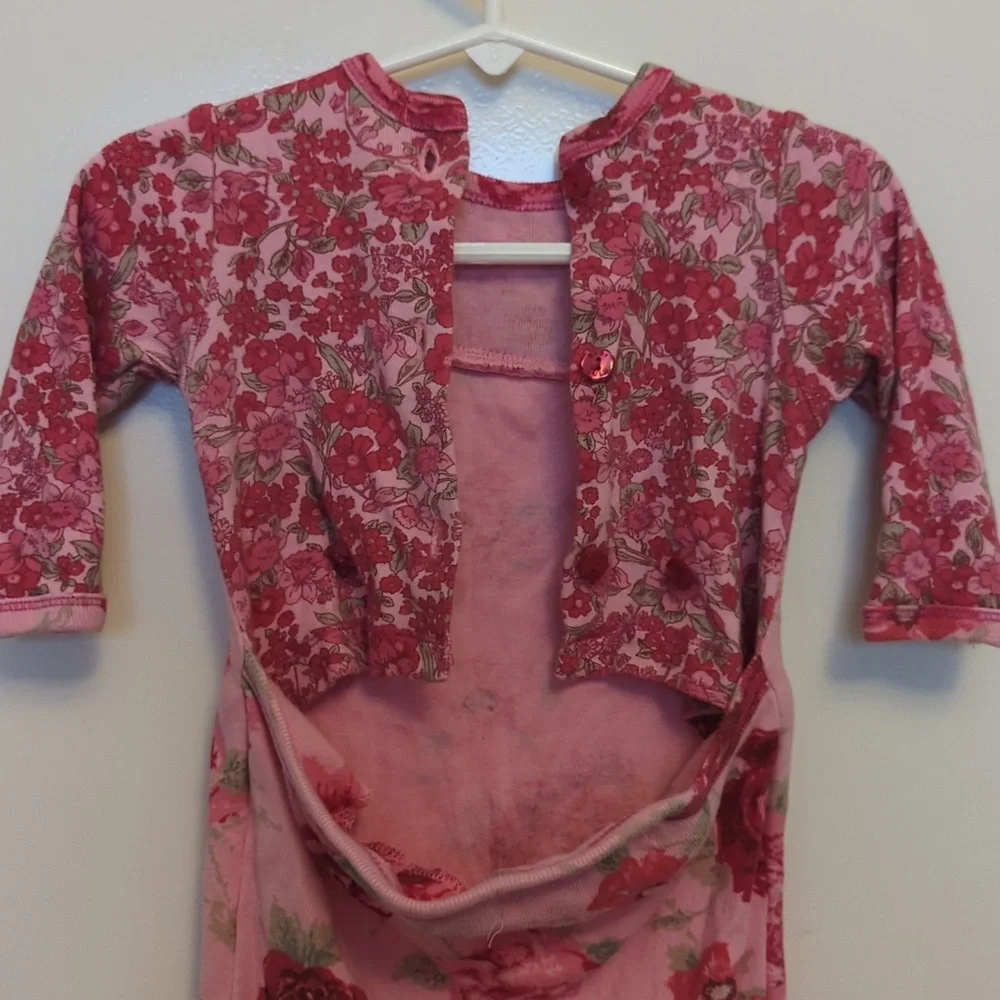 Baby Lulu adorable pink rose onesie xlnt condition Sz. 9 mo - Picture 6 of 6